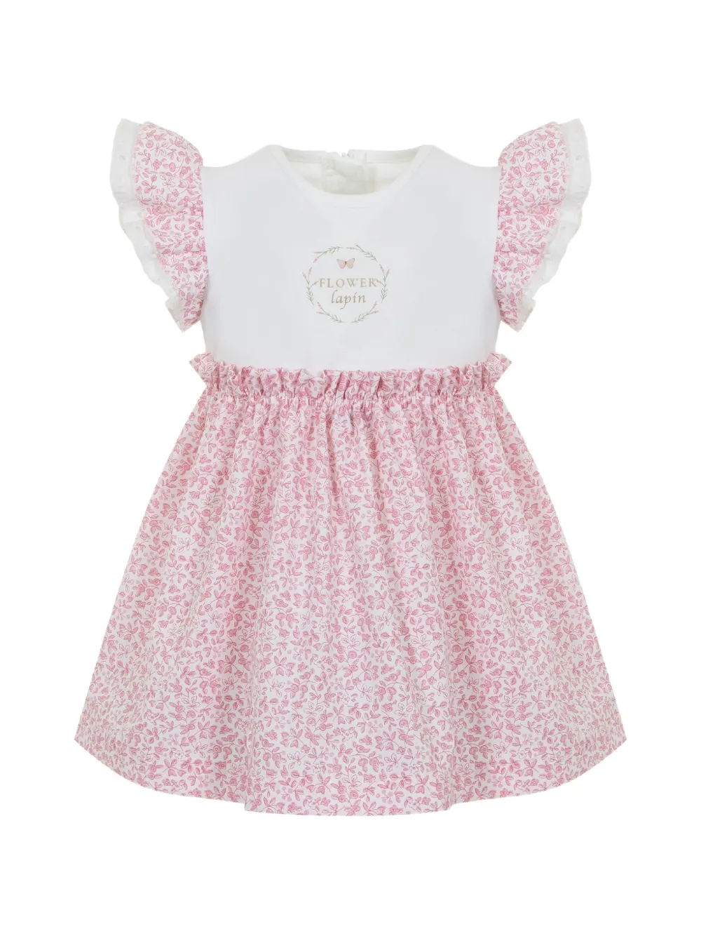 

Платье с цветочным принтом и оборками Lapin House, белый