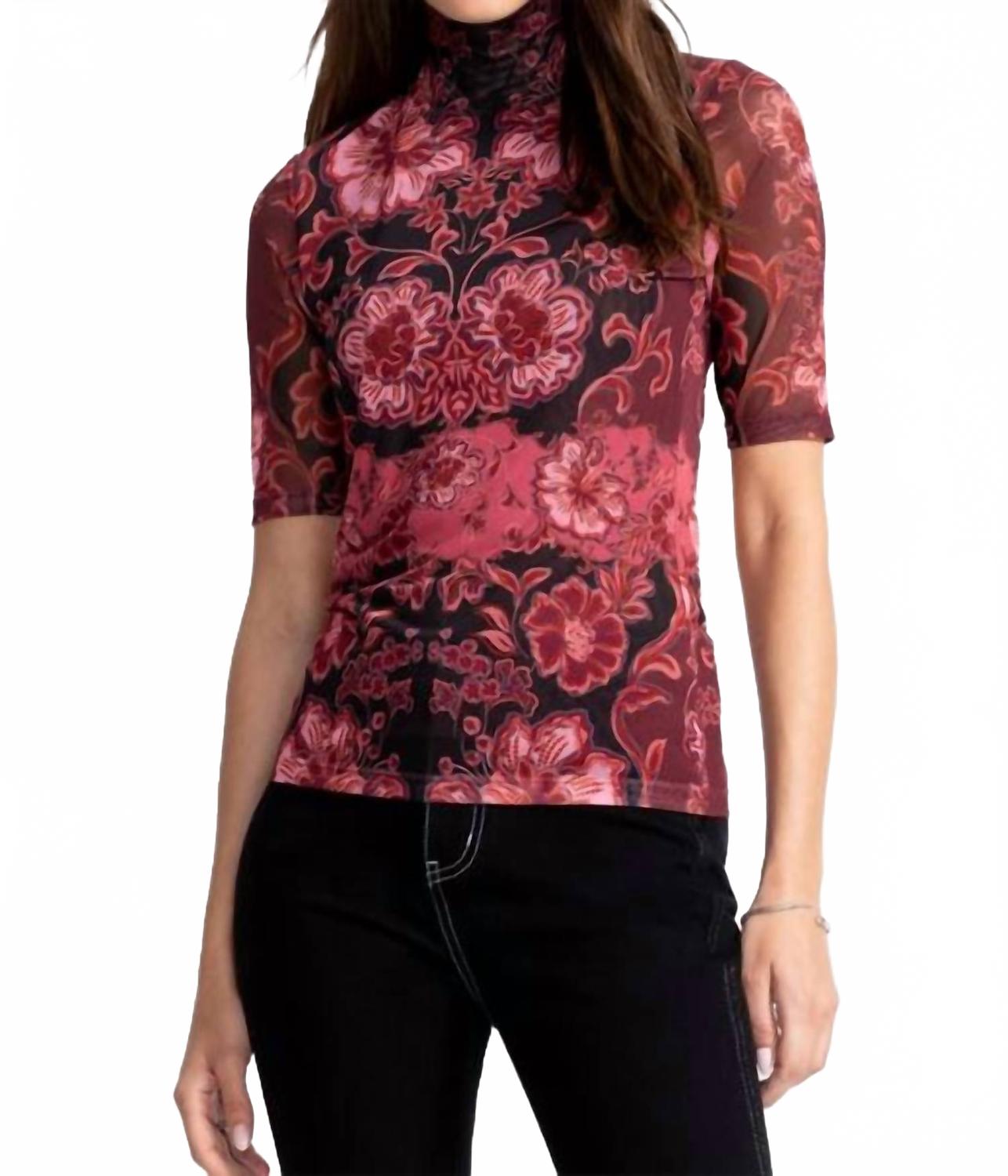 

Топ с сетчатым воротником и рукавами до локтя, цвет Scilla Johnny Was, Scilla