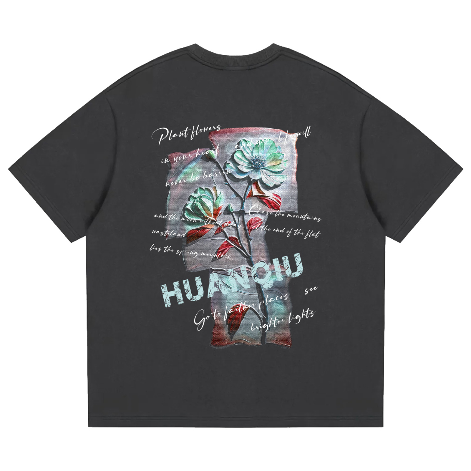 

Футболка Unisex Crew Neck Moderate Heavyweight HUANQIU, темно-серый