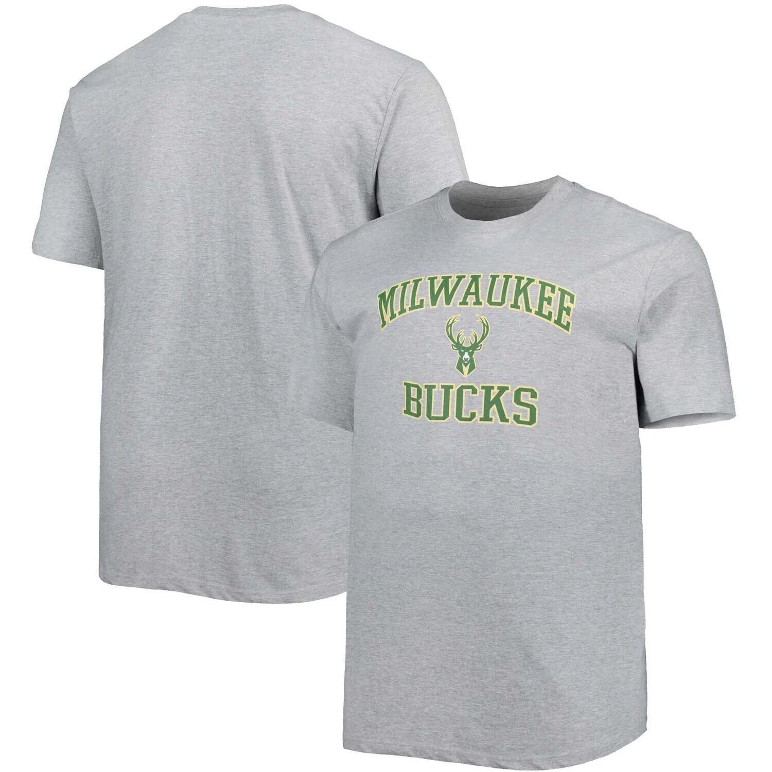 

Мужская серая футболка с меланжевым рисунком Milwaukee Bucks Big & Tall Heart & Soul, Серый, Мужская серая футболка с меланжевым рисунком Milwaukee Bucks Big & Tall Heart & Soul