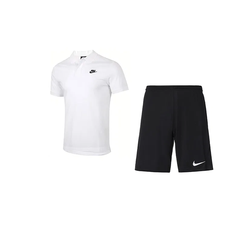 Повседневная спортивная мужская поло белого/черного цвета Nike, White/Black