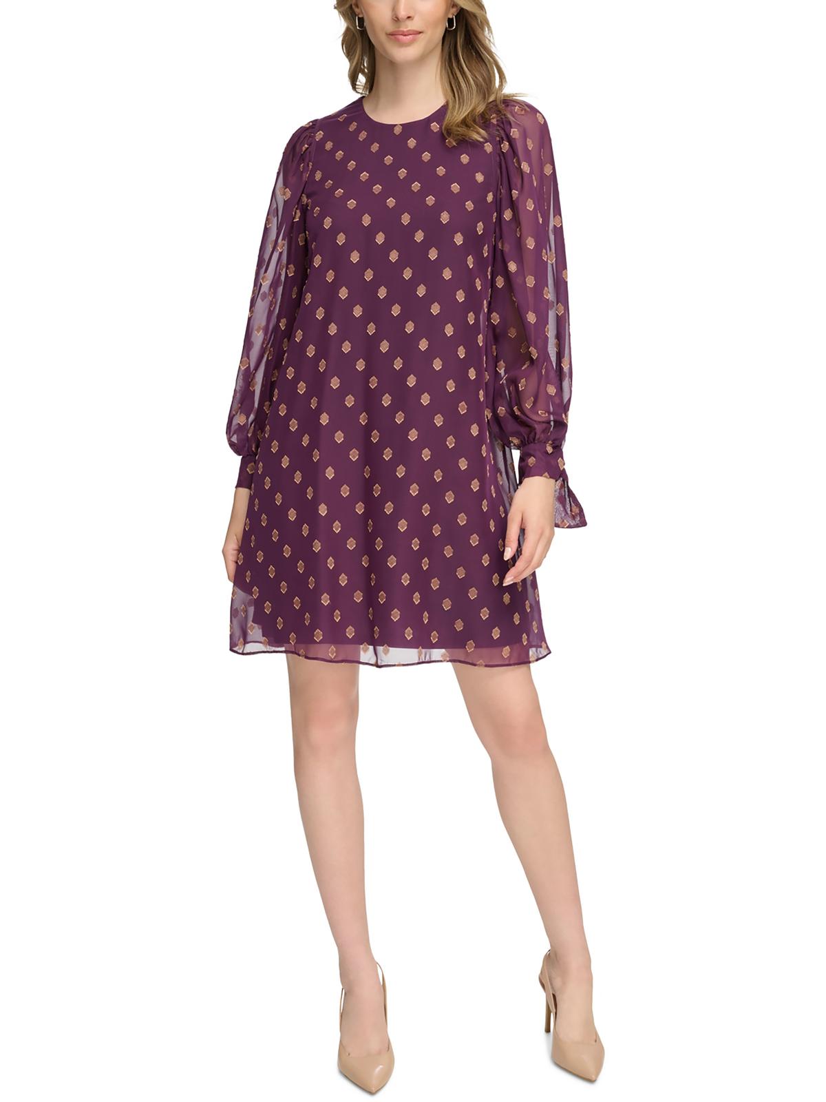 

Мини-платье Petites Womens Metallic Polyester Calvin Klein, баклажановый/золотой