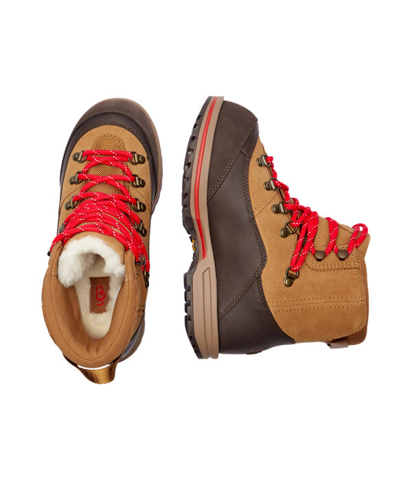 Ботинки кожаные зимние UGG, темно-коричневый / коричневый — фото 4