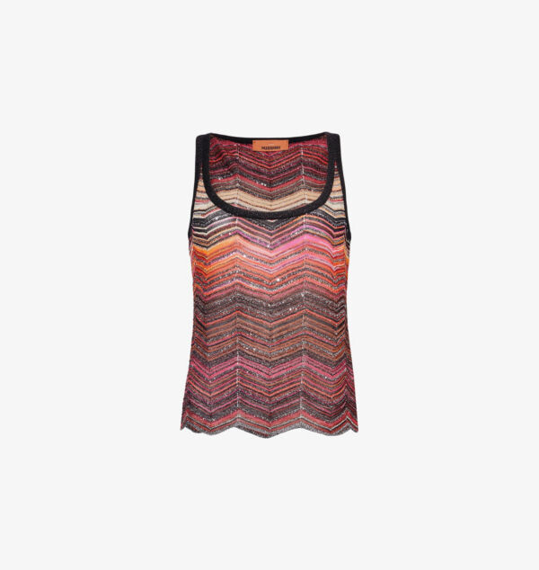 

Майка с металлическим узором и шевронным узором Missoni, черный