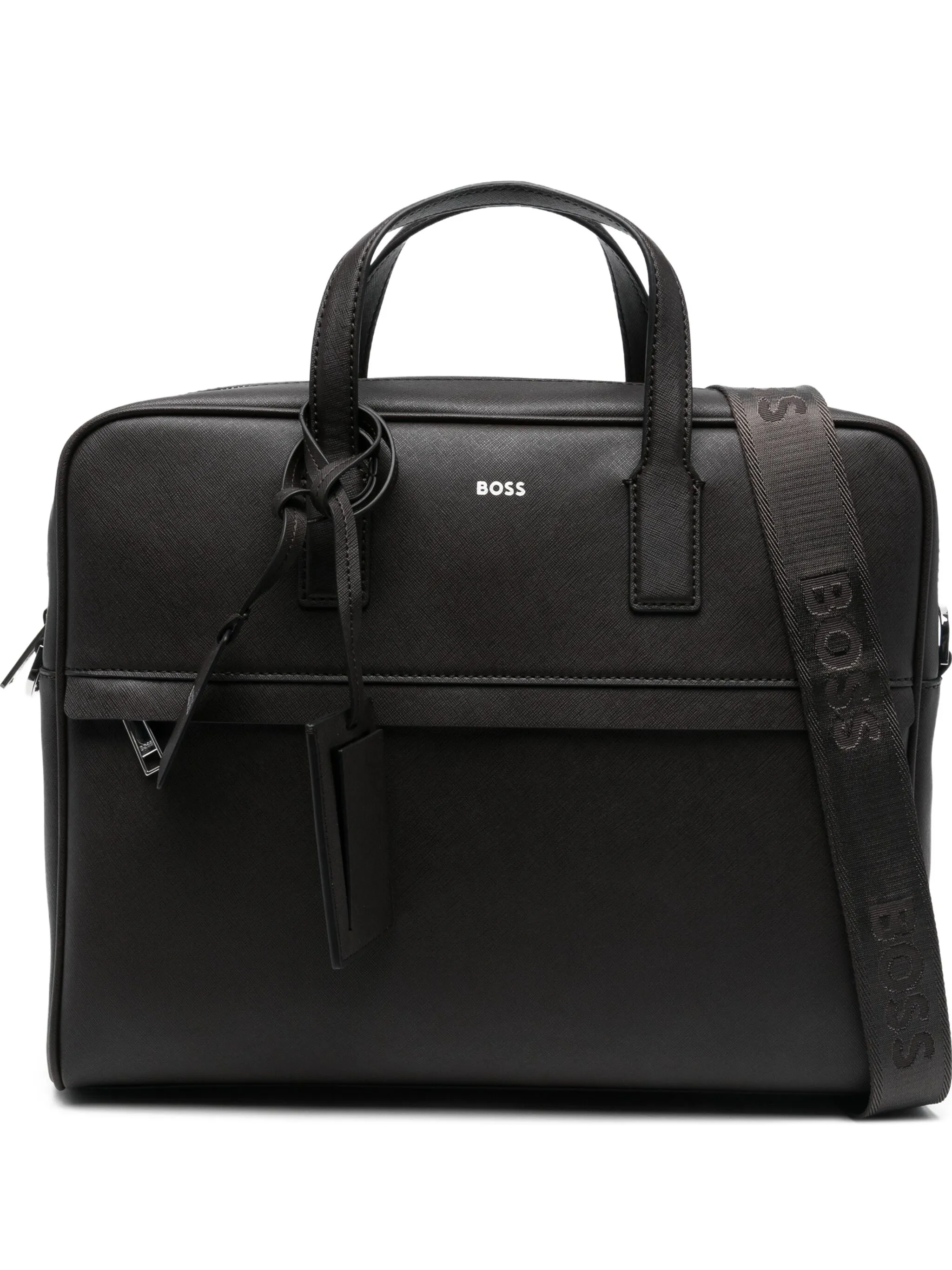 

Портфель с принтом Boss, коричневый