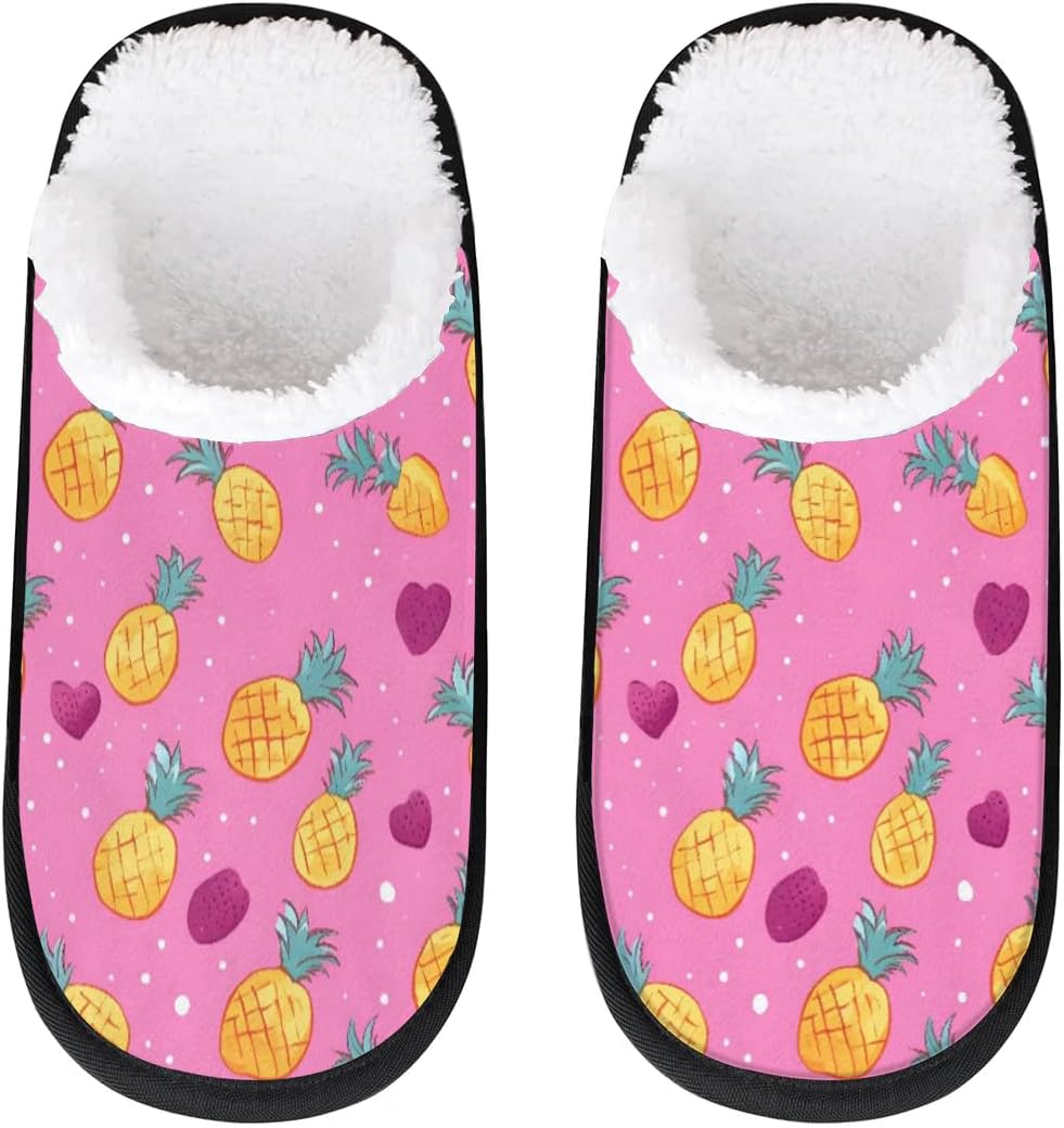 

Тапочки Gublec для женщин и мужчин, уютные с нескользящей подошвой, для дома, теплые плюшевые тапочки для дома, спальни и путешествий, Little Pineapples