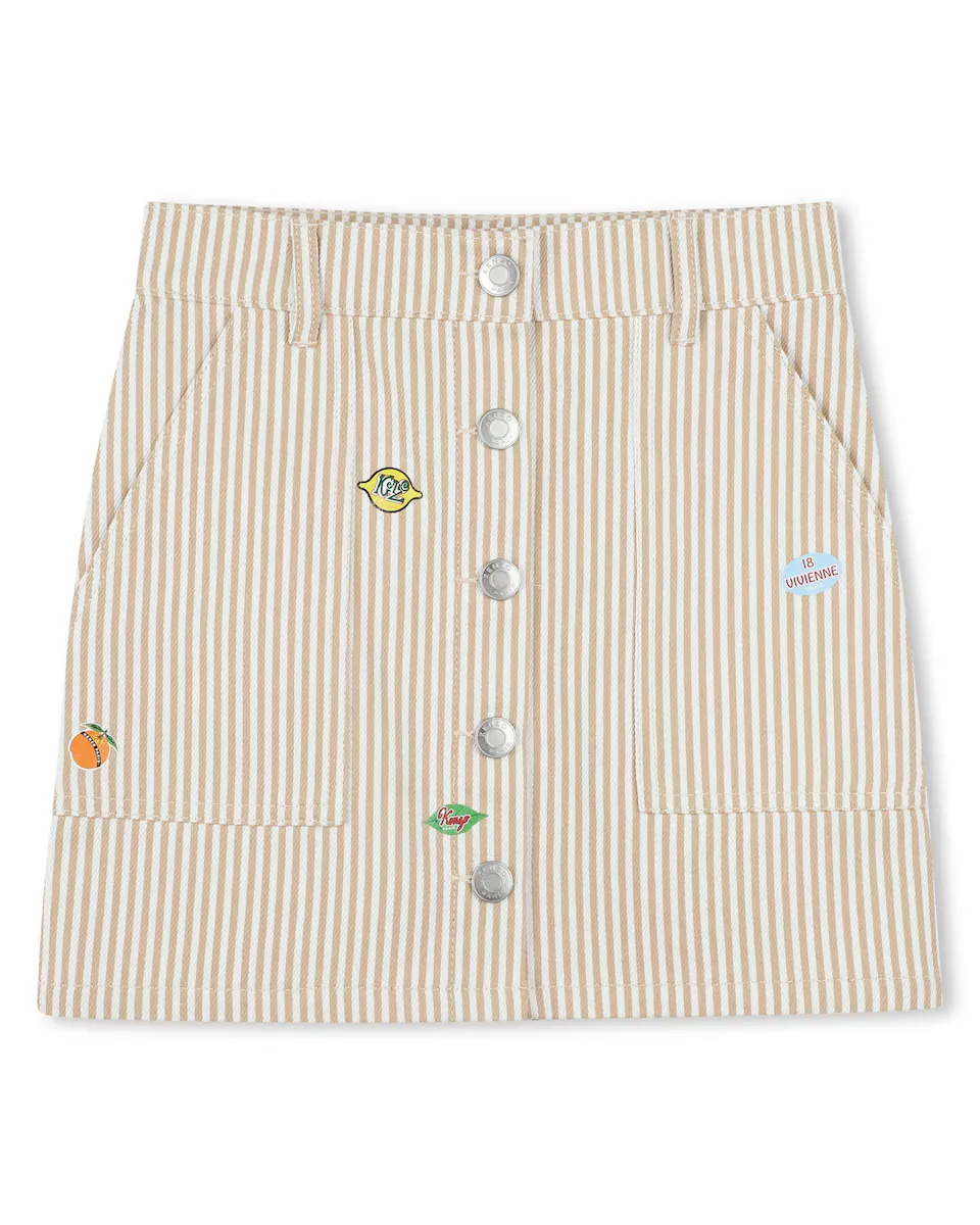

Юбка для девочки из розового хлопка Kenzo Kids, цвет Rosa