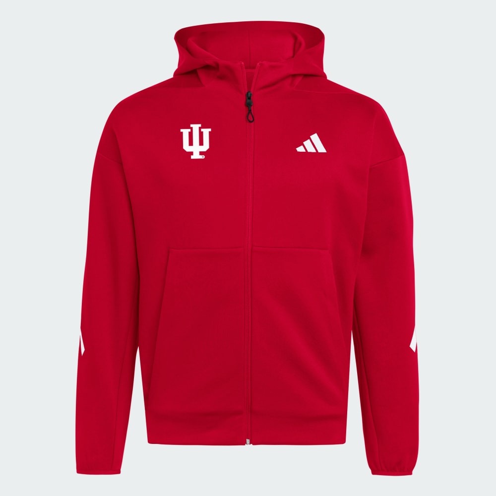 

Худи Adidas Indiana Hoosiers Full Zip Player Travel ZNE Hoodie, цвет Team Victory Red/White