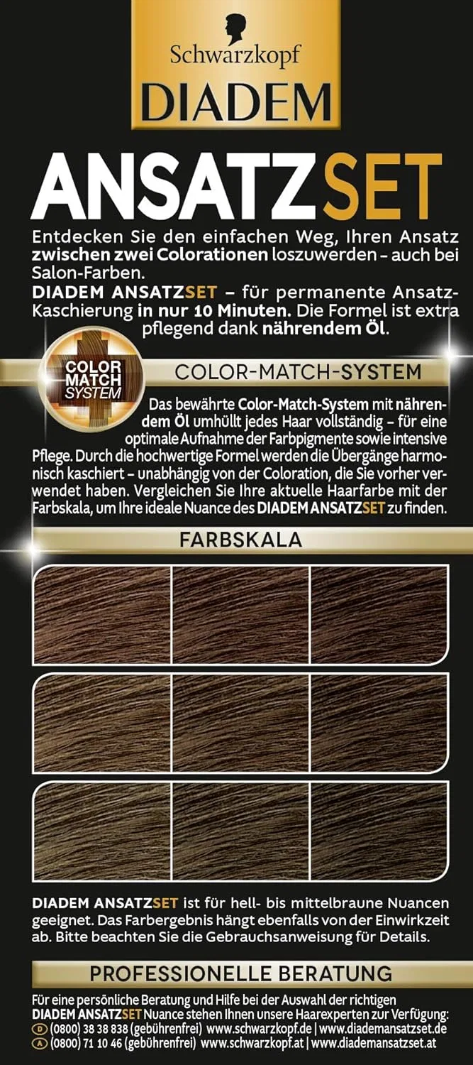 Набор для окрашивания волос Tiara A1 от Schwarzkopf Diadem, A1 Light To Medium Brown — фото 2