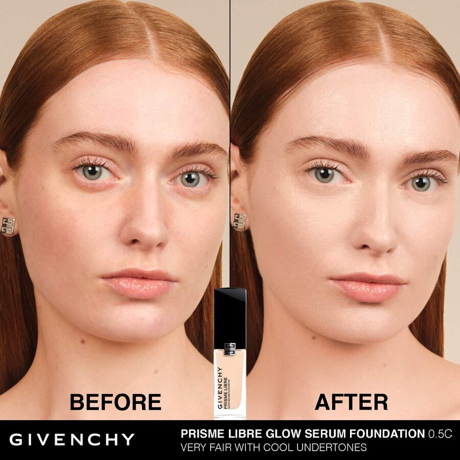 Тональная основа Prisme Libre Glow Serum с эффектом разглаживания и естественным финишем Givenchy, 1 oz /30 ml, 0.5C — фото 2