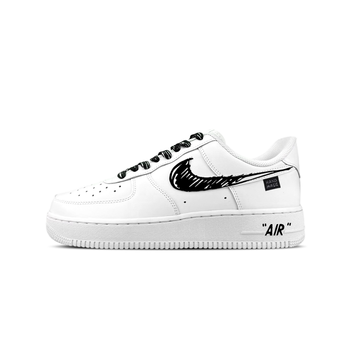 Nike Кроссовки для скейтбординга Air Force 1 Shadow Abrasion Resistant Low top Unisex Black White — фото 3