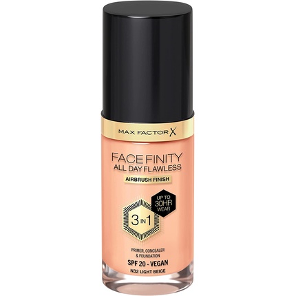 

Max Factor Facefinity Жидкая тональная основа 3-в-1 SPF 20 30 мл — 32 Светло-бежевый