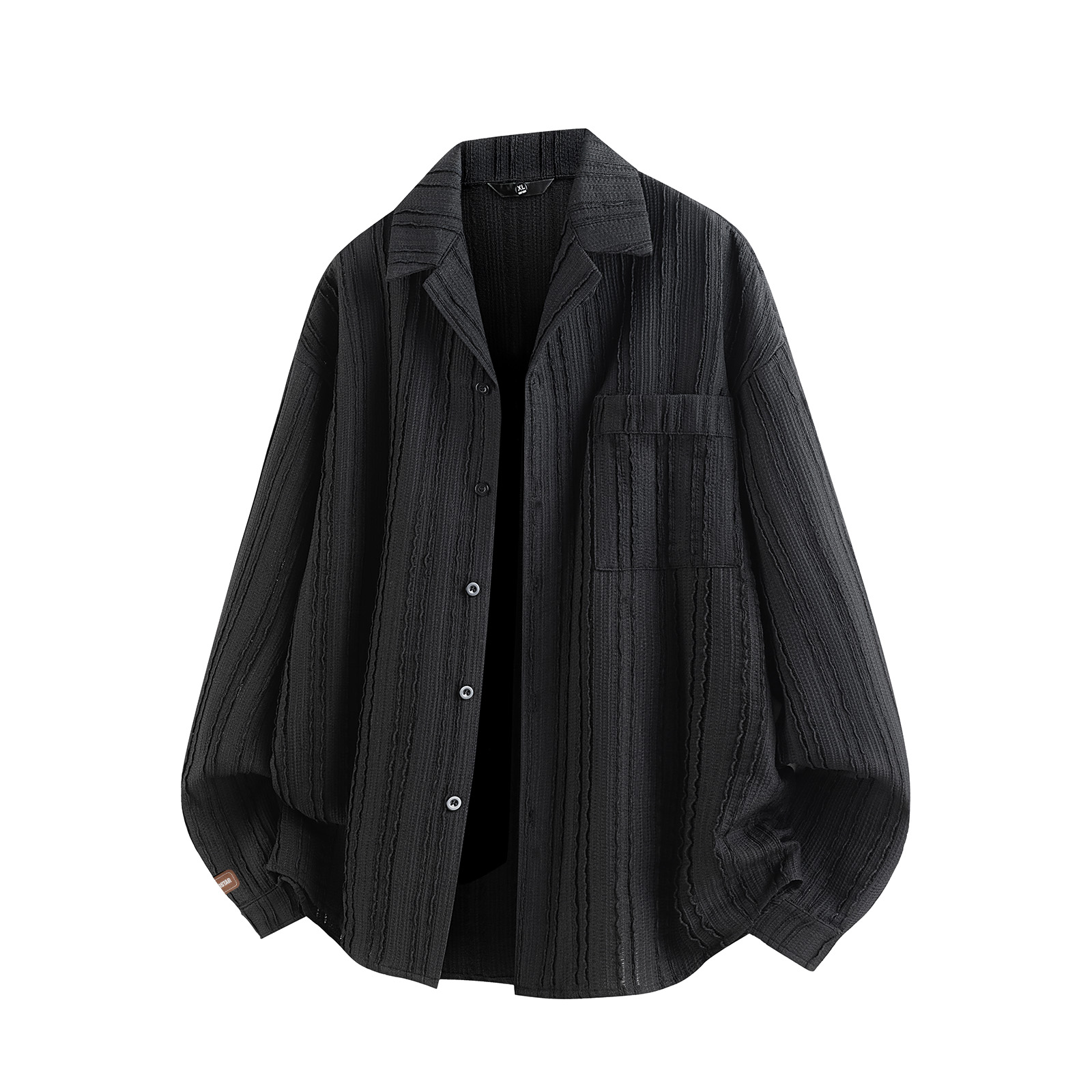 

Рубашка Unisex Lapel Moderate WARRIOR, черный[free diy badge]