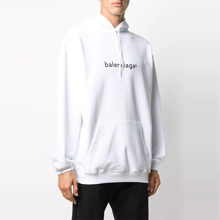 Мужская новая толстовка с капюшоном Copyright Medium Fit Balenciaga, белый — фото 3