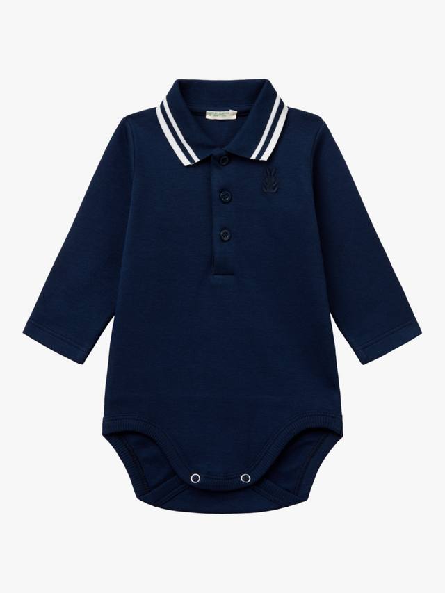 

Детский хлопковый комбинезон с длинными рукавами Benetton, Blue