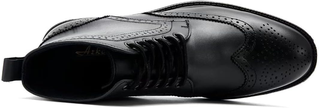 Мужские ботинки Arkbird Chukka из натуральной кожи, классические повседневные ботинки оксфордского стиля, черный — фото 4