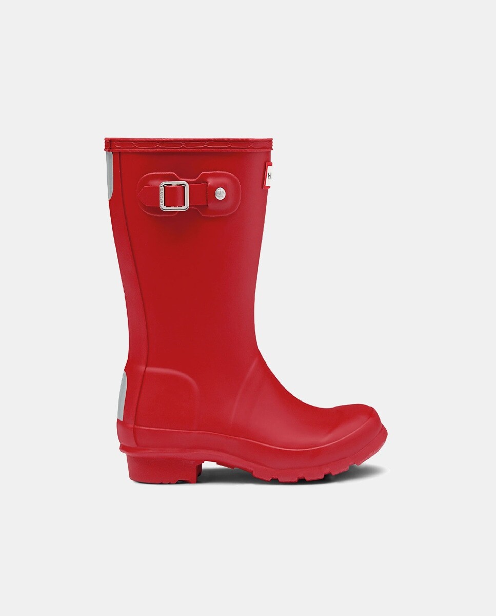 

Детские резиновые сапоги Original со светоотражающими вставками и логотипом Hunter, красный