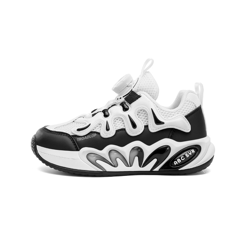 

Нескользящая легкая амортизирующая детская обувь для повседневной носки TROADLOP, черный/белый