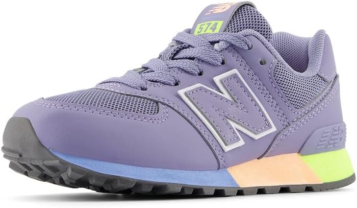 

Кроссовки New Balance Kids' 574 V1 на шнуровке, желтый/фиолетовый
