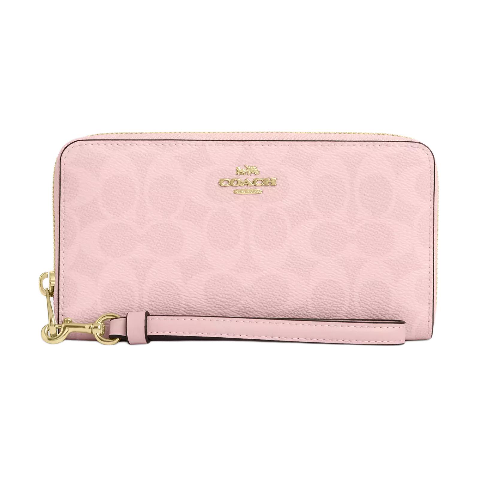 

COACH Кожаный женский кошелек маленький розовый, Pink