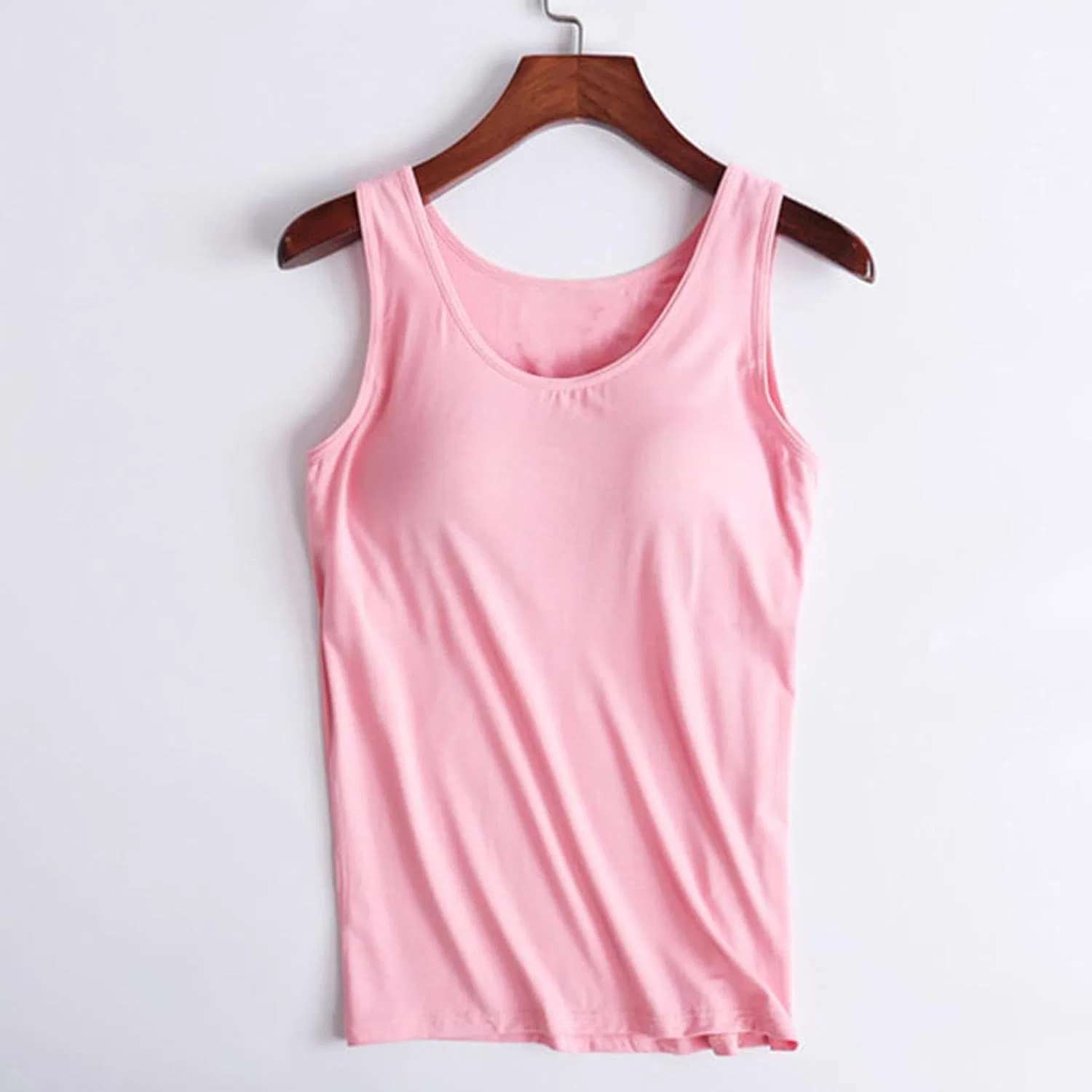 Топ женский с встроенным бюстгальтером, модал, A02#pink — фото 2