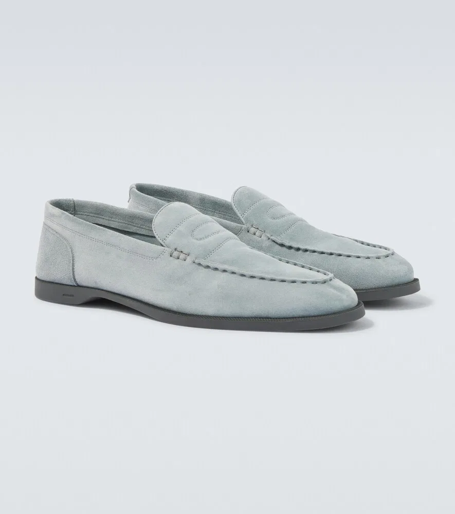 Замшевые лоферы Pace John Lobb, синий