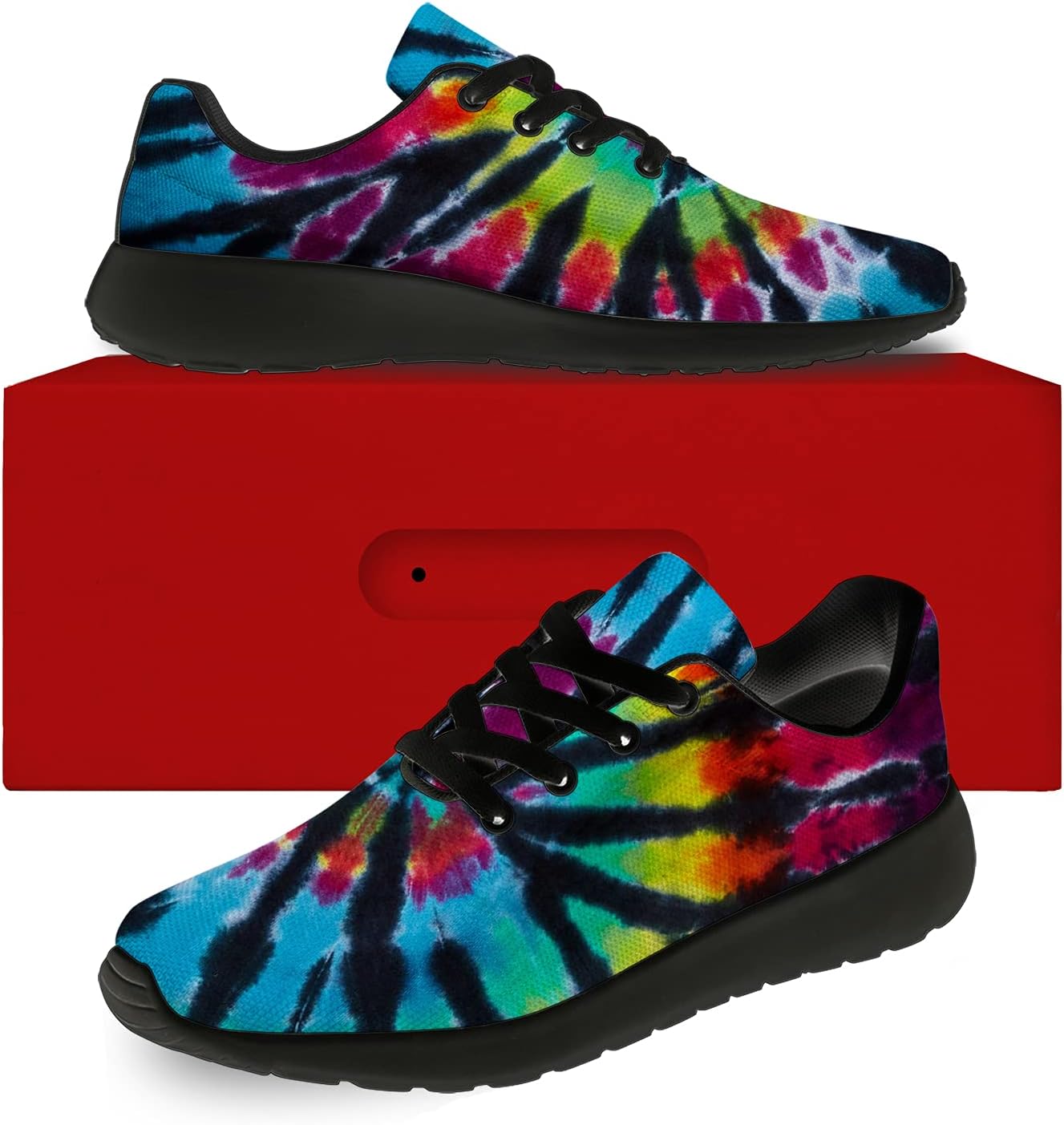 Кроссовки Horethy Tie Dye для женщин и мужчин, беговые кроссовки, женские и мужские прогулочные, теннисные кроссовки, удобные спортивные кроссовки для джоггинга, подарки, зеленый — фото 2