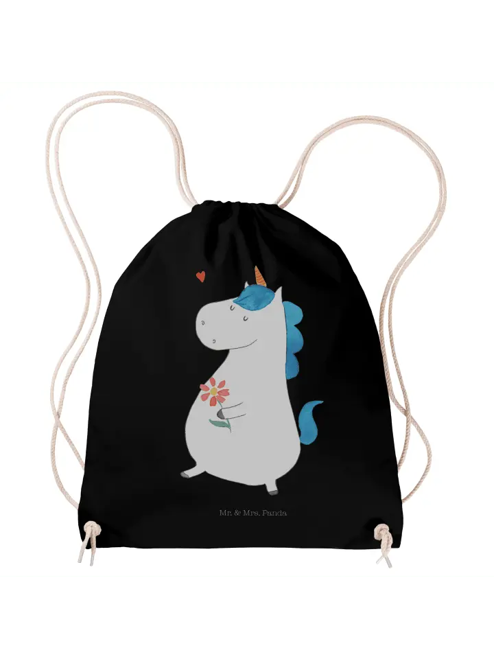 

Спортивная сумка Mr & Mrs Panda Sportbeutel Einhorn Spaziergang ohne Spruch, черный