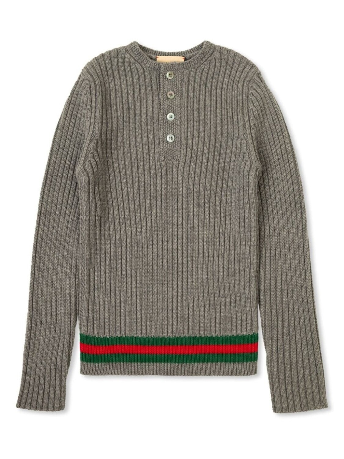 

Gucci Kids свитер с фирменной полосой Web, серый