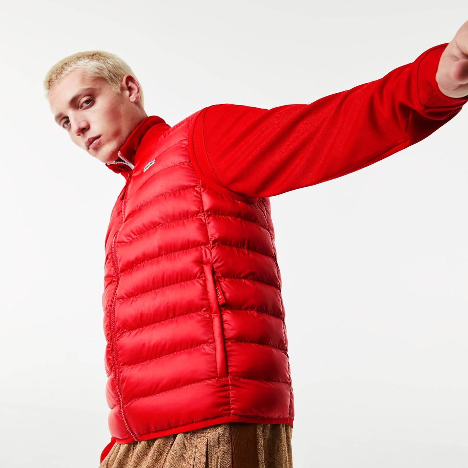 Мужская утепленная водоотталкивающая жилетка-куртка Lacoste, Rouge — фото 3