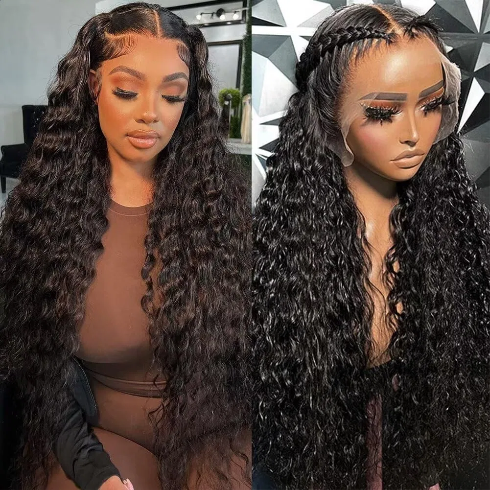 Парик с глубокой волной и HD-кружевом из человеческих волос Perismoda, 12A Lace Front Wig 33*15Cm Water Wave