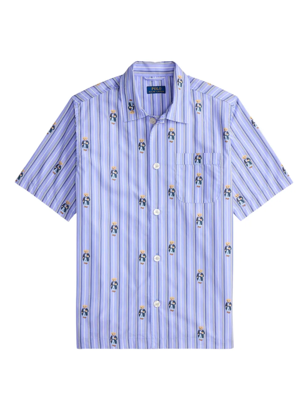 

Полосатый топ с принтом медведя POLO RALPH LAUREN, синий