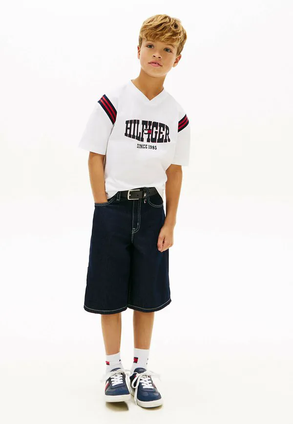 Футболка с v-образным вырезом и логотипом Tommy Hilfiger, White