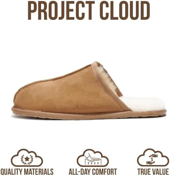 Мужские домашние тапочки Project Cloud из 100% натуральной кожи с подкладкой из натуральной овчины - мужские тапочки для дома с стелькой из пены с эффектом памяти - легкие и противоскользящие домашние мужские тапочки — фото 4