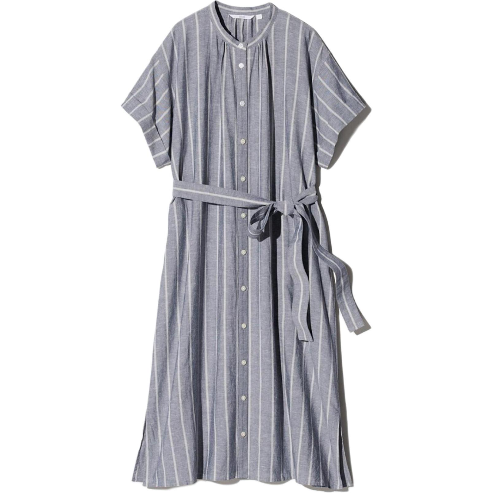 

Женские платья с коротким рукавом Lead Gray UNIQLO, серый