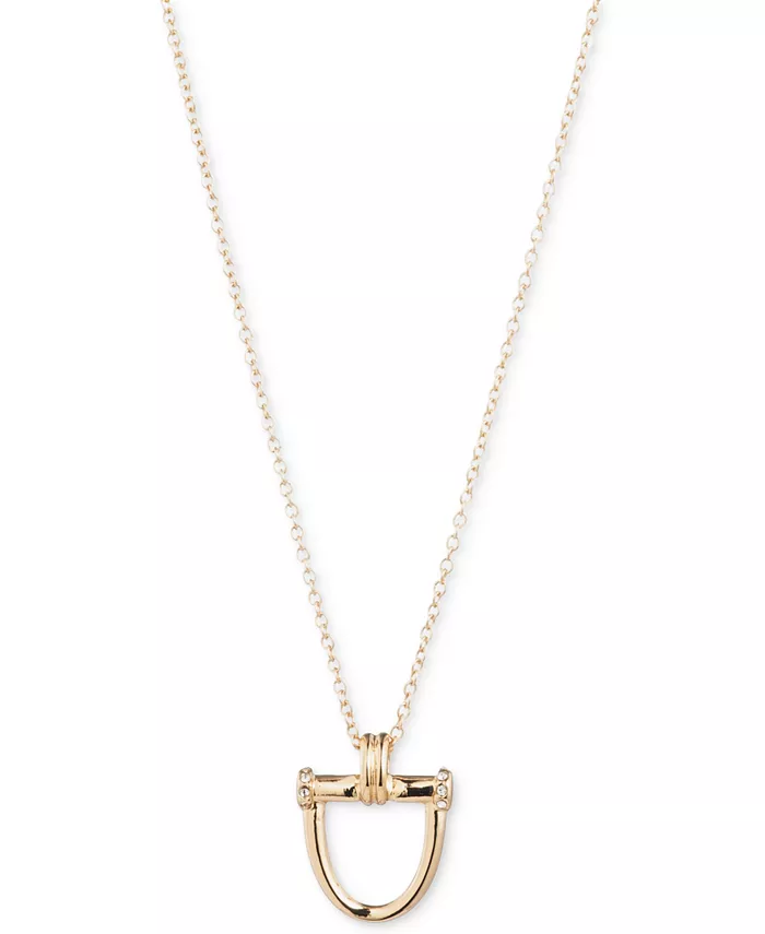 

Ожерелье с подвеской Pavé Horsebit, 16 дюймов + удлинитель 3 дюйма Lauren Ralph Lauren, золотой