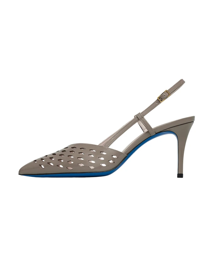 

Сумка через плечо, геометрический дизайн, лак грязно-коричневого цвета. Loriblu, серый