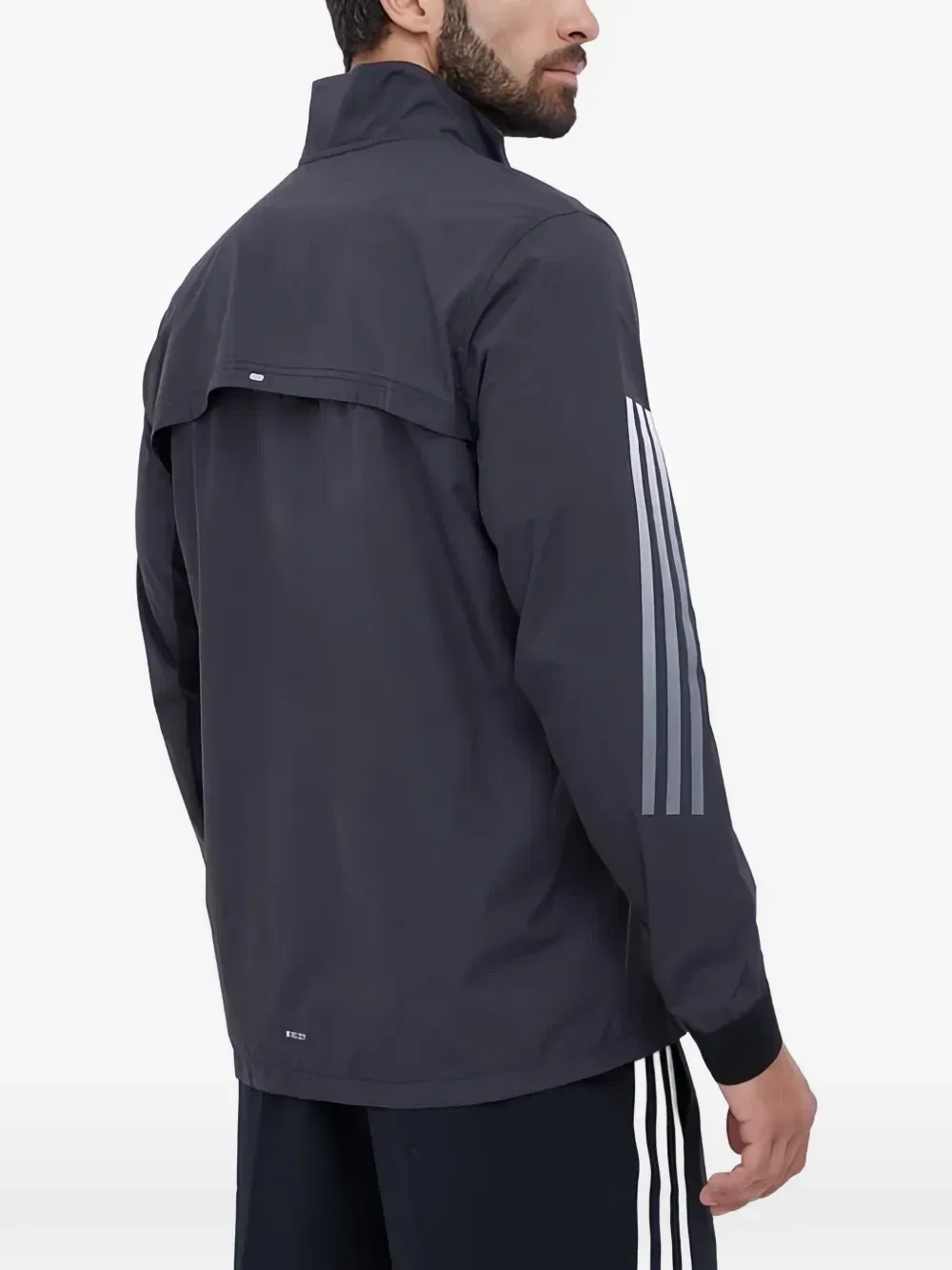 Ветровка на молнии с боковыми полосками adidas, черный — фото 3
