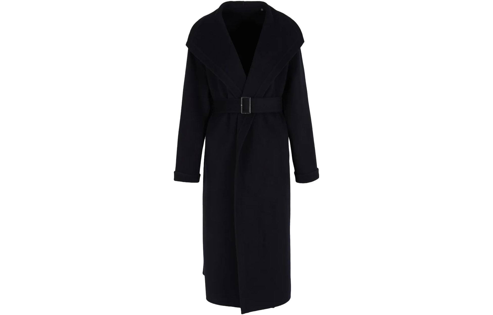 

Компактное двойное пальто из шерстяной смеси EMPORIO ARMANI, темно-синий