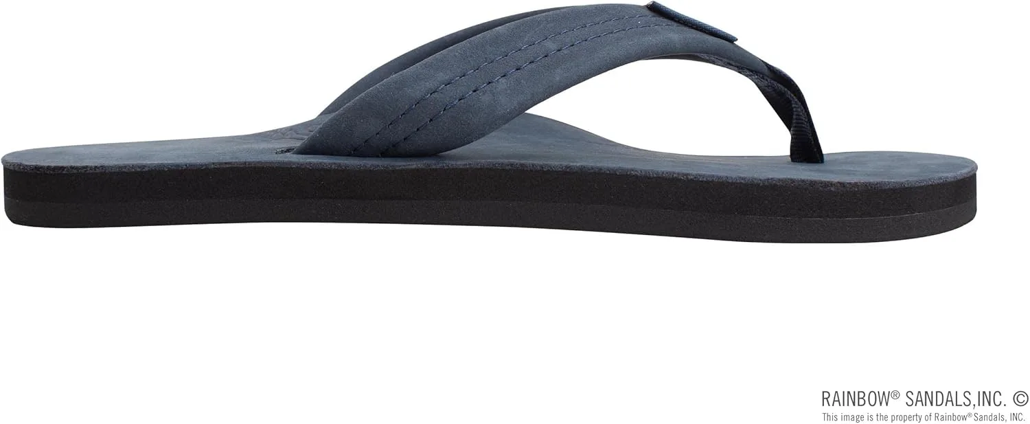 Мужские классические кожаные сандалии Радужные Rainbow Sandals, темно-синий — фото 4