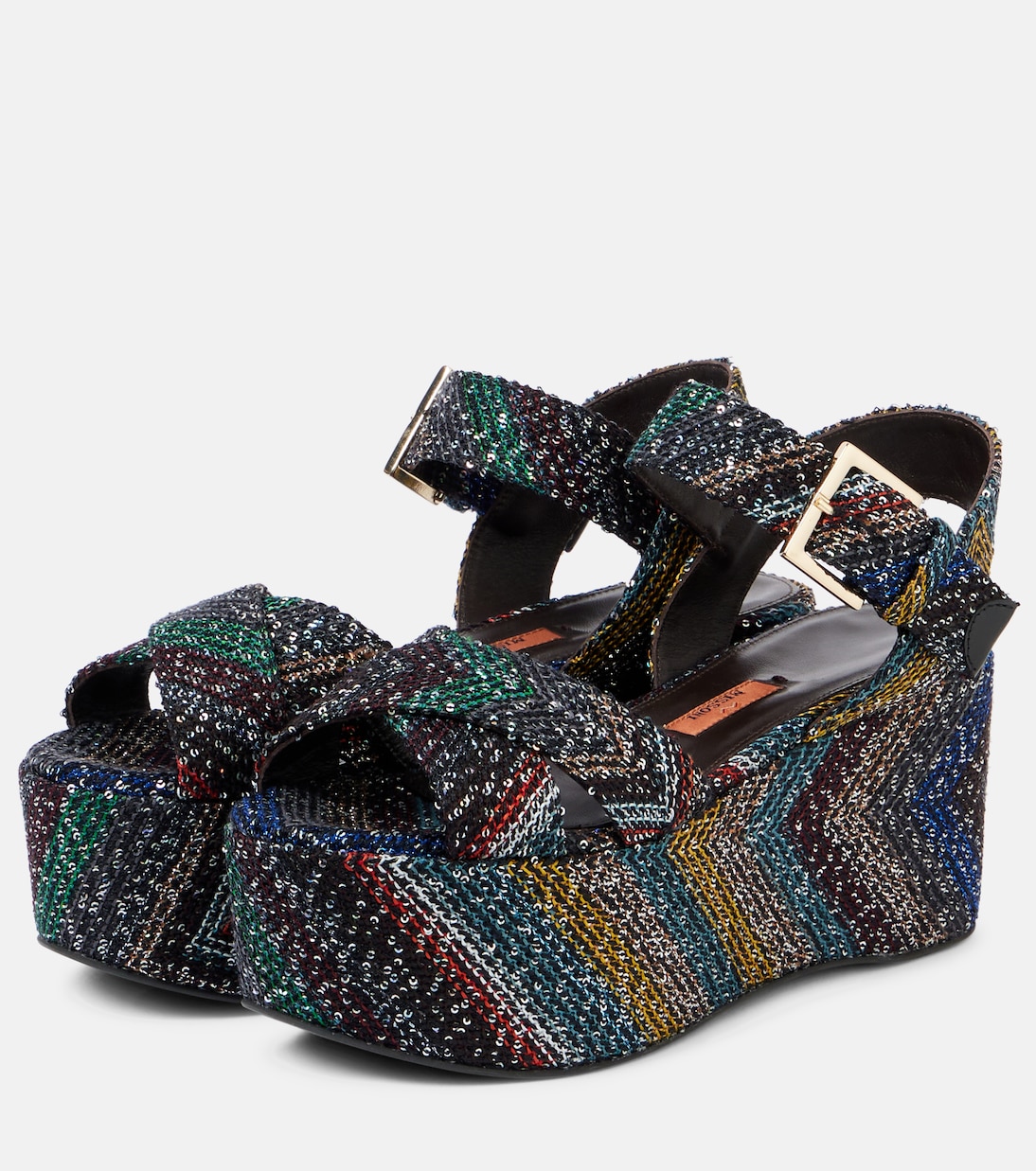 Босоножки Julia Caperdoni на платформе с пайетками Missoni, разноцветный — фото 4