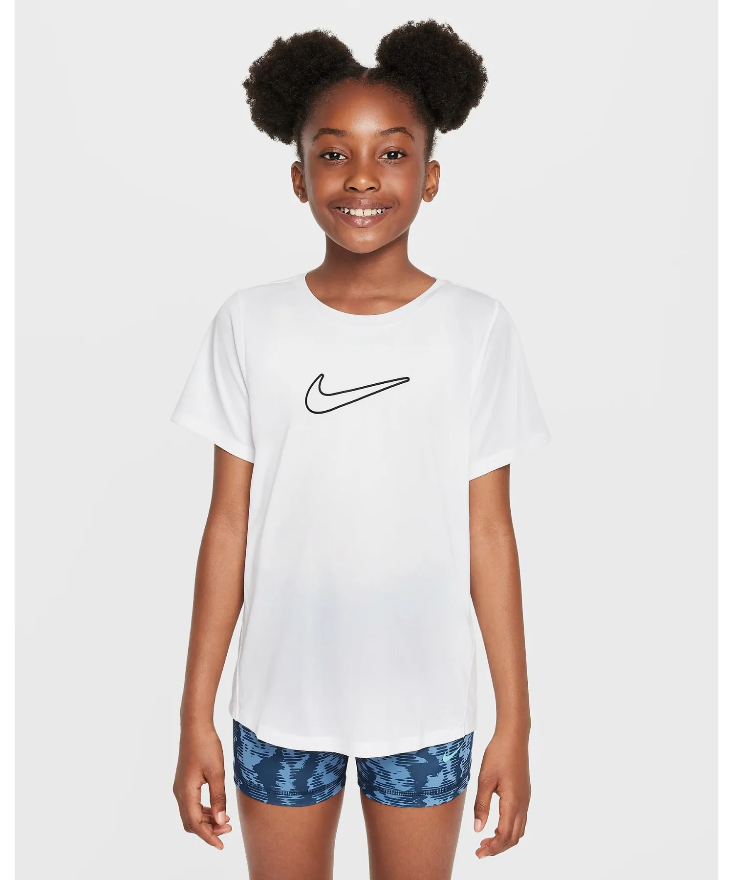 Детская футболка с технологией Dri-FIT YTH GIRLS DF ONE STDHBRS/S NIKE белая — фото 3