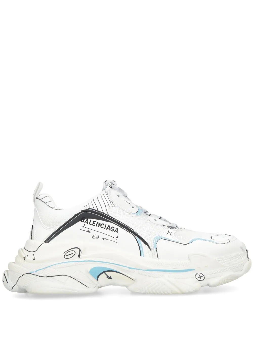 

Кроссовки Triple S с принтом BALENCIAGA, белый