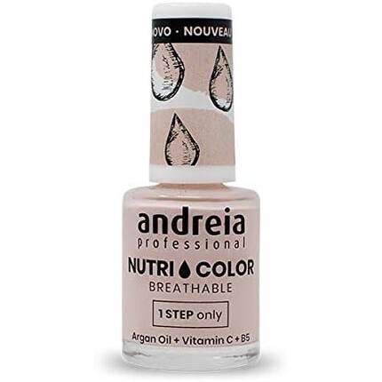 

Андрея Профессиональный дышащий лак для ногтей NutriColor Веганский дизайн ногтей своими руками без применения жестокости со стойким глянцевым покрытием Цвет NC10 Розовый 10,5 мл Andreia