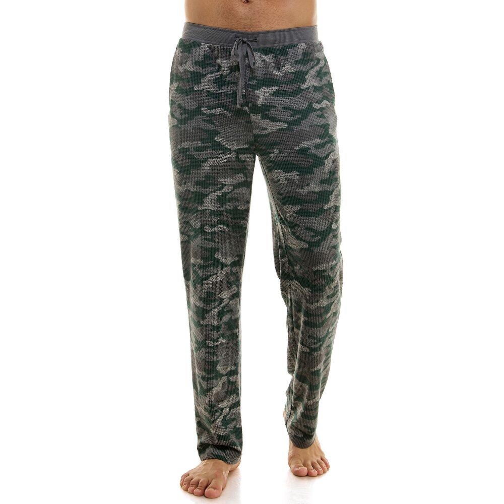 

Мужские пижамные брюки Sonoma Goods For Life с начесом из вафельной ткани, цвет Camo Green