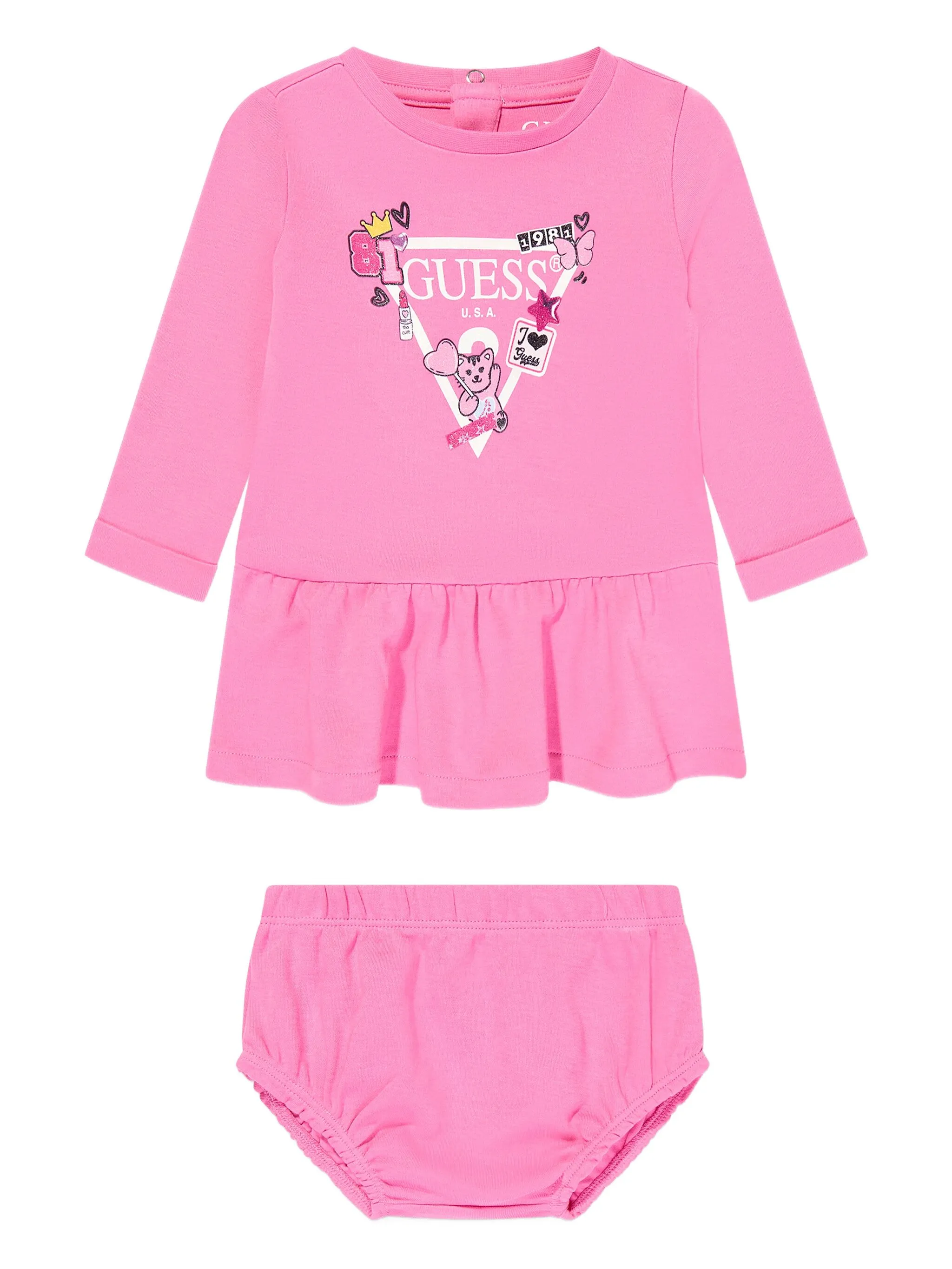 Платье с логотипом Guess Kids, розовый