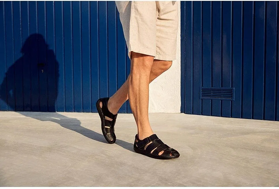 Мужские сандалии-балетки Pikolinos из кожи, модель Tarifa, Black — фото 3