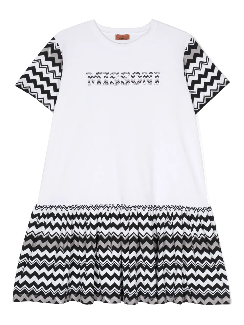 

Платье с узором зигзаг Missoni Kids, черный