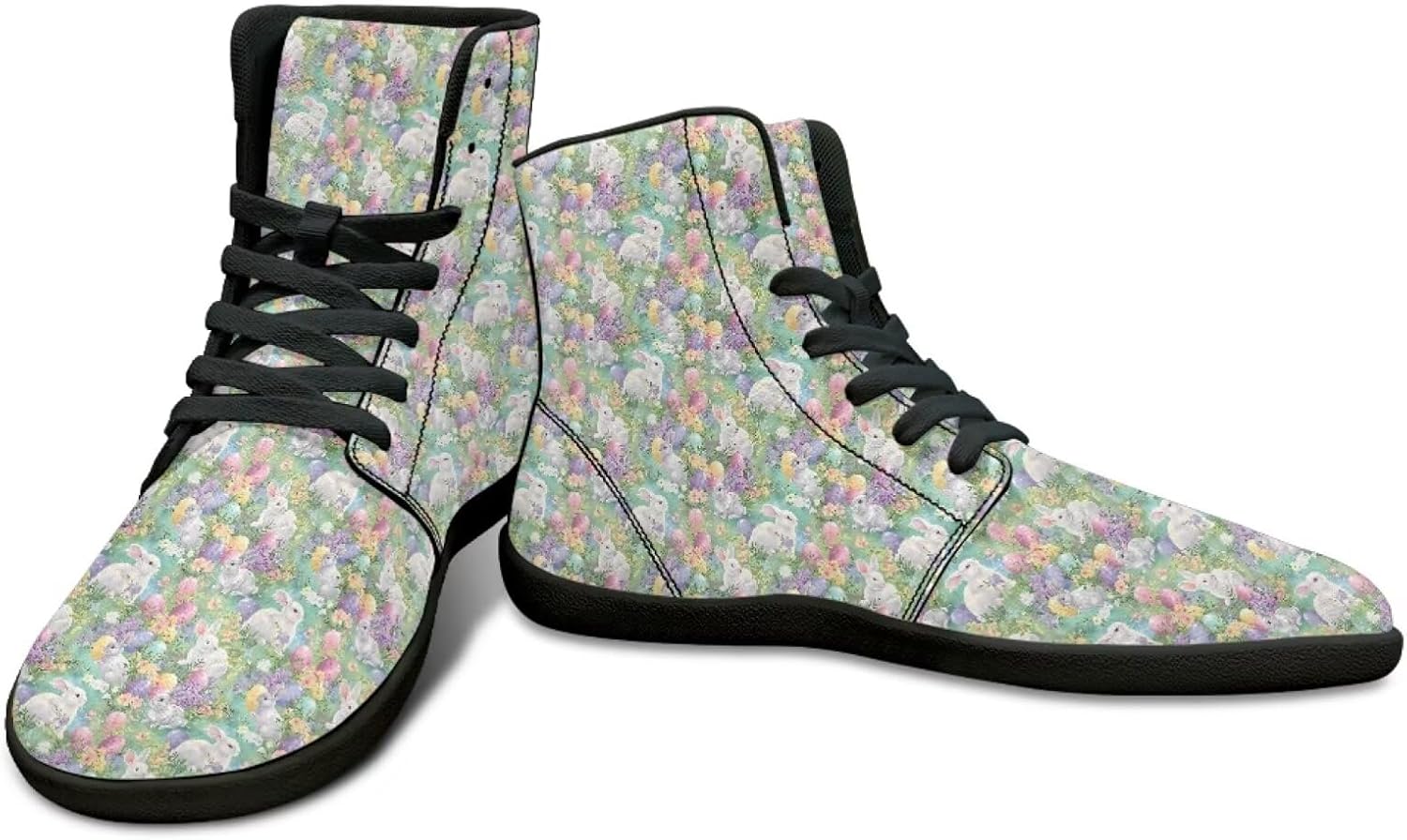 

Высокие кроссовки с пасхальным принтом для бега - нескользящие кроссовки для бега, мужская обувь для бега по земле, повседневная спортивная обувь Watdotory, Easter Bunny Rabbit Egg Print