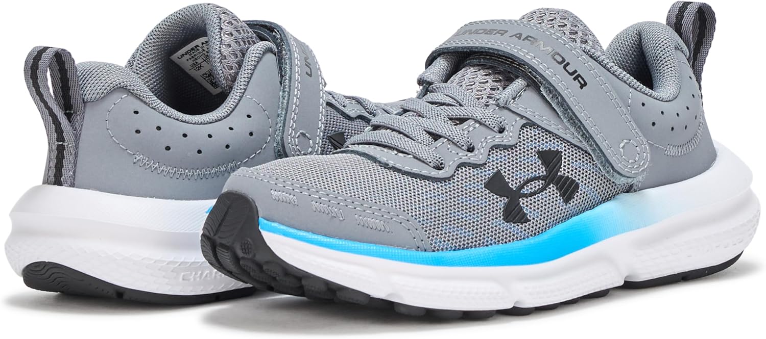 Детские кроссовки Under Armour Assert 10 с альтернативной застежкой, черный/синий/серый — фото 3
